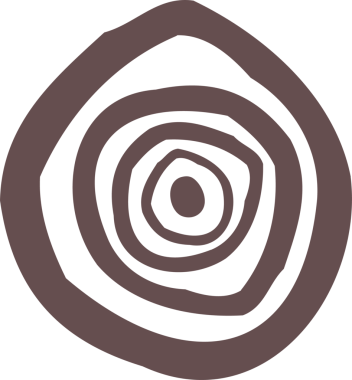 Düz tasarım, kahverengi düzensiz eşmerkezli halkaların şeffaf arkaplanda dalgalanma yarattığını gösteriyor. Geometrik, soyut, minimalist, desen, tasarım, görsel sanatlar, modern