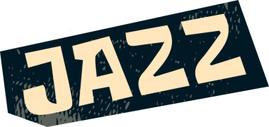 Biçimlendirilmiş JAZZ logosu şeffaf arkaplanda grunge desenli düz tasarım olarak gösteriliyor. Soyut, klasik, kumlu, retro, tabela, kentsel, desenli