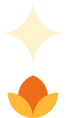 Düz tasarım grafiği, şeffaf arkaplanda yıldız parıltısı ve çiçek tomurcuğu barındırıyor. Minimalist, geometrik, modern, vektör, markalaşma, ilham verici, zarif