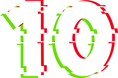 10 numaralı stil, saydam düz dizaynda, kırmızı yeşil gölge arızası ile ortaya çıkıyor. Dijital, arıza, modern, soyut, fütürist, siber, çarpıtma