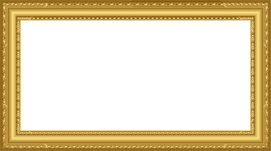 Dekoratif altın resim çerçevesi şeffaf arka planda gösteriliyor ve barok kalıpları kullanılıyor. Lüks, zarafet, klasik, süslü, işçilik, miras, klasik