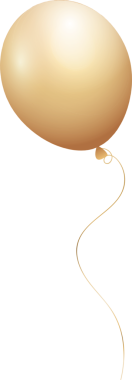 Altın parti balonu, şeffaf arka planda vektör sanatında yüzüyor, kıvrımlı ipleri gösteriyor. Lüks, kutlama, zarafet, dekor, grafik tasarım, minimalizm