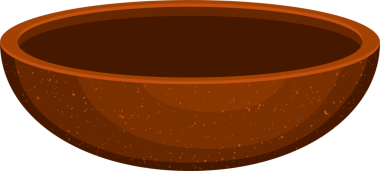 Düz tasarım sığ kahverengi benekli kase şeffaf arka planda ince gölgelerle yüzüyor. Minimalist, köylü, zanaatkar, el yapımı, seramik, mutfak gereçleri, nötr