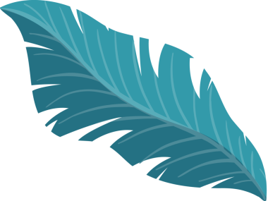 Düz dizaynda köşegen şeklinde süzülen tüyler şeffaf arkaplanda deniz mavisi dikenleri gösteriyor. İllüzyon, dekor, minimalist, zarafet, doğal, doğadan esinlenilmiş, grafik tasarım