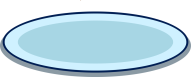 Saydam arkaplanda duran oval çanak, açık mavi dolgu, donanma kenarı, kopyalama uzayı gösteriyor. Minimalist, soyut, modern, tasarım, simge, dijital, vektör