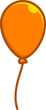 Turuncu parti balonu düz dizaynlı, ince iplikli, şeffaf arkaplanlı. Kutlama, şenlik, neşeli, canlı, kaprisli, dekor, markalaşma