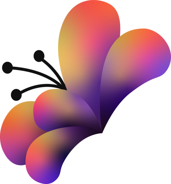 Vektör kelebek formu, değişken kanatları ve siyah anteniyle şeffaf bir zemin üzerinde yüzüyor. Soyut, vektör, tasarım, dijital, sanat, canlı, modern