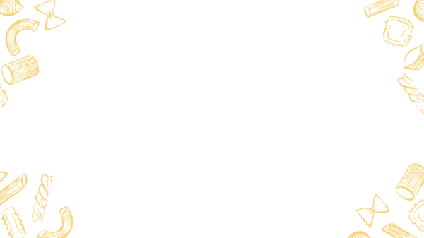 Vector pasta frame showing penne, farfalle, fusilli and rigatoni on transparent canvas, copy space. Illustration, border, decorative, culinary, food design, artistic, pattern