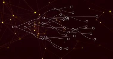 Beyaz düğümün görünmesi, veri büyümesini gösteren büyüyen bağlantıları ve titreşimleri tetikliyor. Bağlantı, veri görselleştirme, dijital mimari, soyut ağ, teknoloji, yenilik, fütüristik