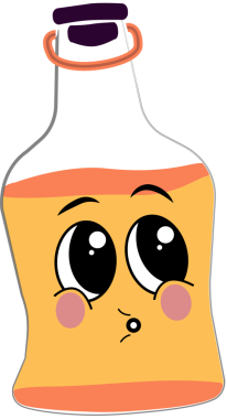 Yüzü olan cam şişe düz dizaynlı, tıpa tıpası ve bant takılı, şeffaf arka planda. Tuhaf, eğlenceli, minimalist, karakter, içecek, yaratıcılık, markalaşma