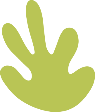 Soyut yeşil şekil şeffaf arkaplanda süzülüyor, beş yuvarlak loblu düz tasarım. Minimalist, organik, akıcı, çağdaş, doğal, dingin, yenilikçi