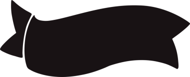 Kurdele pankartı silueti düz tasarımda, eğri uçlu şeffaf arkaplanda yüzüyor. Zafer, kutlama, şenlik, grafik tasarım, markalaşma, zarafet, dekoratif