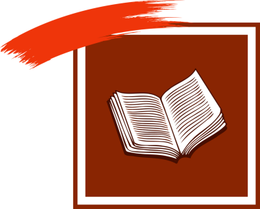 Saydam arkaplanda fırça darbesiyle açık kitabın düz çizimi kırmızı çerçevede yüzüyor. Grafik tasarımı, minimalizm, yaratıcılık, edebiyat, sanat, arkaplan, dijital illüstrasyon