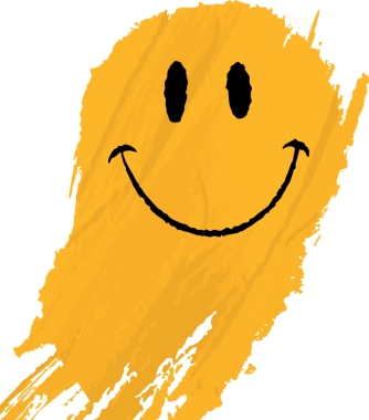 Soyut sarı fırça darbesi gülümsemesi düz stil, şeffaf arkaplanda pürüzlü kenarlar gösteriyor. Minimalist, neşeli, modern, vektör, oyuncu, anlamlı, tasarım