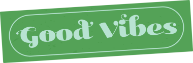 Düz tabela, dokulu yeşil panel beyaz yuvarlak kenarlı şeffaf arkaplanda Good Vibes gösteriyor. Pozitif enerji, motivasyon tasarımı, retro tarzı, canlı renkler, dijital sanat, sosyal medya içeriği, canlandırıcı ruh hali