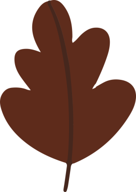 Kahverengi yaprak şeffaf arka planda süzülüyor, basit düz tasarımı gösteriyor. Botanik, doğa, organik, illüstrasyon, minimalizm, çevre dostu, yeşillik