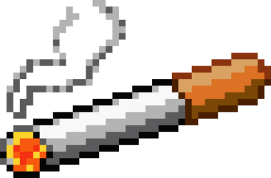 Pikselde yanan sigaralar, şeffaf arka planda parlayan közler ve dumanlar. Retro, buhar, illüstrasyon, oyun, dijital, minimalist, sağIık