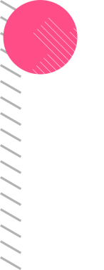 Abstract flat design is showing pink orb cutting through white diagonal stripes on clear backdrop. Modern, geometric, minimal, vibrant, contemporary, digital, shape