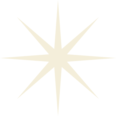 Soyut sekiz köşeli yıldız, şeffaf arkaplan üzerinde krem noktalarıyla düz bir şekilde süzülüyor. Geometrik, minimalizm, vektör, tasarım, simge, amblem, simetri