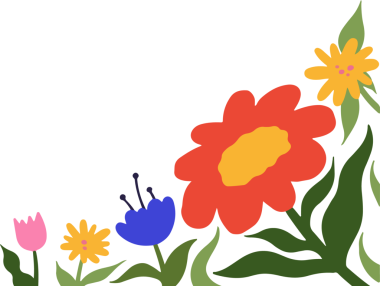 Çiçek kenarı, saydam arkaplanda yeşil yapraklar ve çiçek açan düz bir dizayn ile ortaya çıkıyor. Botanik, çiçek, doğa, dekoratif, naturaleza, görsel sanat, minimalizm