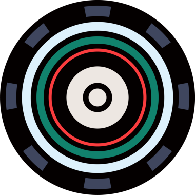 Düz vektör hedefi, gri işaretli, şeffaf arkaplan eşmerkezli renkli halkalar gösteriyor. Geometrik, simetri, soyut, tasarım, modern, minimal, görsel
