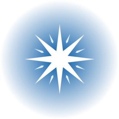 Düz yıldız patlaması simgesi, şeffaf arkaplanda elmaslarla mavi dairede parlıyor, kopyalama uzayı. Geometrik, minimalist, amblem, dijital sanat, markalaşma, süsleme, sembol