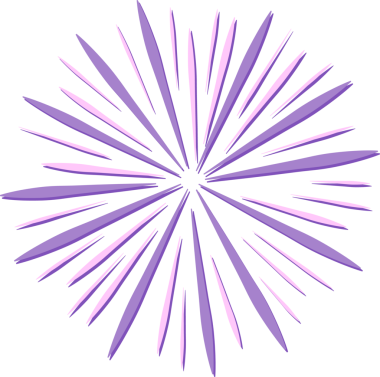 Soyut patlama, şeffaf arkaplanda düz tasarımda uzun mor ve pembe sivri uçlar yayıyor. Geometrik, aydınlık, canlı, modern, dinamik, patlama, dijital sanat
