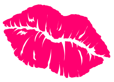 Stilize düz tasarım şeffaf arkaplanda morumsu ruj izi gösteriyor. Grafik, güzellik, moda, kozmetik, reklam, minimalizm, romantik