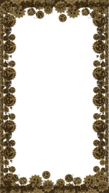 Steampunk flat border is framing teal panel with gears, transparent background, copy space. Industrial, machinery, vintage, steampunk, metallic, ornate, mechanical