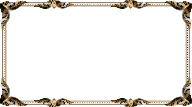 Düz altın çerçeve, şeffaf arkaplanda barok parşömenleri, acanthus yaprakları ve boncuklar sergiliyor. Süslü, klasik, dekoratif, lüks, klasik, zarif, barok.