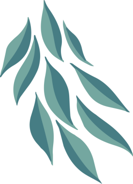 Soyut yaprak benzeri formlar düz dizayn içinde akıyor, deniz mavisi şekilleri ve şeffaf arkaplan içeriyor. Geometrik, organik, doğal, minimal, modern, desen, dekoratif