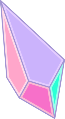 Şekillendirilmiş geometrik kristal düz dizaynda pastel yüzeyli, şeffaf arkaplan ile gösteriliyor. Soyut, çokgen, değerli taş, pastel, dijital sanat, modern, dekor