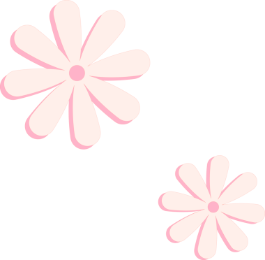 Daha koyu pembe gölgeli şeffaf arka planda iki stilize edilmiş soluk pembe papatya şekilleri sergiliyor. Çiçeksel, botanik, minimalist, dekoratif, vektör, doğadan esinlenmiş, zarif