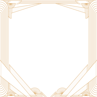 Art deco kenarı saydam arkaplan üzerinde düz dizayn edilmiş altın çizgileriyle, kopyalama alanı ile birlikte. Lüks, zarafet, mahsul, süs, süs, simetri, sofistike