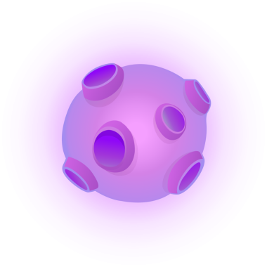 3D renkte mor renkte renkte bir küre, şeffaf arkaplanda pembe bir parıltı yayıyor. Fütürist, soyut, geometrik, dijital, 3dmodel, yenilik, bilim kurgu