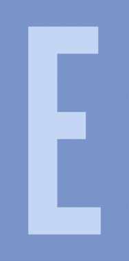 Soluk mavi büyük harf E, şeffaf tuval üzerinde minimalist vektör grafiğinde görünüyor. Tipografi, markalaşma, tasarım, modern, temiz, soyut, dijital