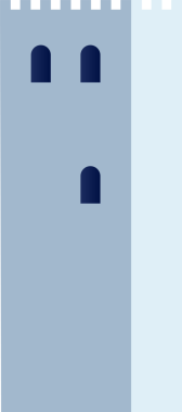 Düz kule simgesi siperleri, kemerli pencereleri, şeffaf arka planı, kopyalama alanı var. Ortaçağ, kale, mimari, fantezi, tarihi, yapı, kale