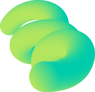 Üç boyutlu borular, şeffaf arkaplanda kireçten maviye eğimli halka kalıplarına kilitlenir. Kopyalama uzayı. Soyut, geometrik, modern, dijital, tasarım, minimalist, fütürist