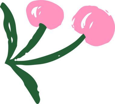 Koyu yeşil yaprak, fırça darbeleri, şeffaf bg üzerinde üç pembe tomurcuk vektör sanatı gösteriliyor. Botanik, çiçek, doğa, minimalist, sanat eseri, tasarım, bahar