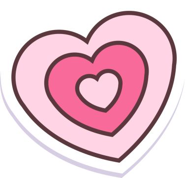 Düz sanatta, şeffaf arka planı koyu kahverengi çizgileri ve mor gölgesi olan yuvalanmış kalpler gösteriliyor. Aşk, romantizm, sevgi, duygusallık, minimalizm, dekoratif, hediye