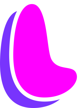 Beyaz çizgileri ve şeffaf arkaplanda mor gölgeleri gösteren eflatun leke şeklinde düz bir tasarım. Soyut şekil, modern tasarım, canlı renkler, grafik ögesi, minimalist, dijital sanat, yaratıcı görsel