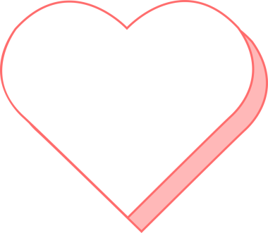 Pembe çizgili düz vektör beyaz kalp ve şeffaf arkaplan üzerine gölge. Romantik, minimalist, resimsel, duygusal, modern, sevecen, tasarım