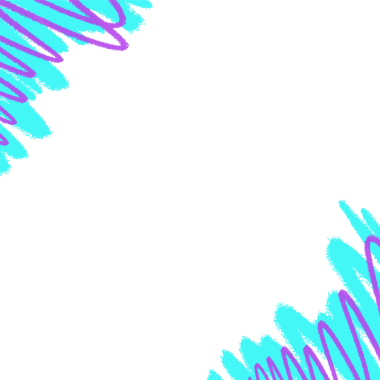 Düz soyut desen, cyan fırça darbeleri ve morumsu döngülerle şeffaf arkaplanı çerçeveliyor. Soyut, modern, enerjik, sanatsal, tasarım, model, yaratıcı