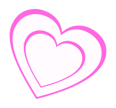 Pembe çizgileri ve şeffaf arkaplanı olan düz dizayn edilmiş grafiksel çift kalp ikonu. Romantik, aşk, tutku, birlik, şefkat, minimalizm, bakım