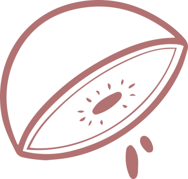 Düz dizayn yarı yarıya çarkıfelek meyvesi dilimi şeffaf arkaplanda hamuru ve tohumlarla gösteriliyor. Canlı, minimalist, tropikal, sağlıklı, ikon, renkli, ferahlatıcı