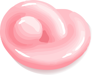 Stilize edilmiş pembe girdap vektörü şeffaf arkaplanda, parlak renklerle, kopyalama alanı ile gösteriliyor. Soyut, akışkan, modern, kozmetik, tasarım, dijital, minimalizm