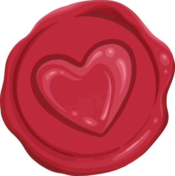 Kırmızı balmumu mühür düz dizaynlı, parlak desenli, şeffaf arka planlı kalp motifi gösteriyor. Klasik, romantik, amblem, damgalama, grafik, sembolik, dekoratif