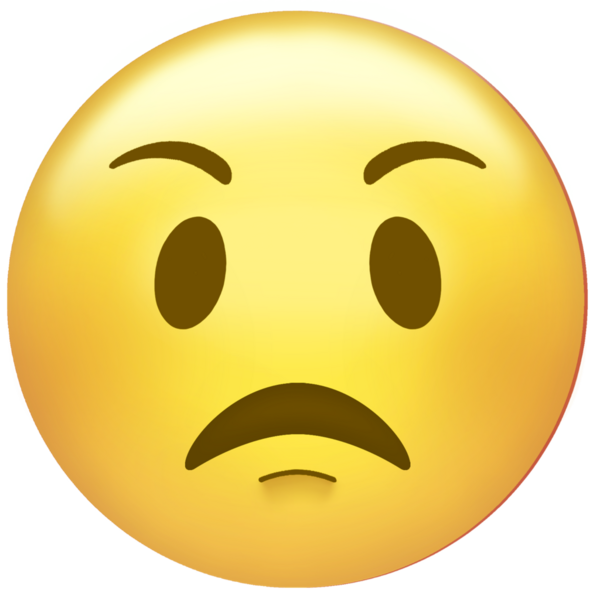 Sarı emoji yüzü, düz tasarımda şeffaf arkaplan ile karışık bir ifade gösteriyor. Simge, duygu, ifade, minimalizm, dijital sanat, iletişim, tasarım