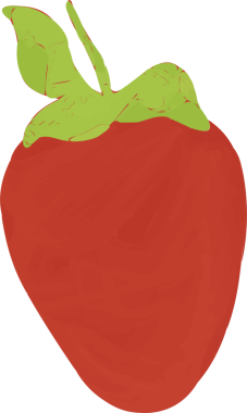 Şeffaf arkaplan üzerinde kırmızı ve yeşil yaprakları gösteren vektör grafik olarak çilek eğimli. Meyve, üretim, minimalizm, vektör, tazelik, sağlıklı, yiyecek