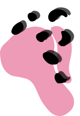 Düz dizayn, arka planda siyah ovalar saçan üst üste binen iki pembe leke gösteriyor. Soyut, modern, organik, minimal, dijital, geometrik, kavramsal